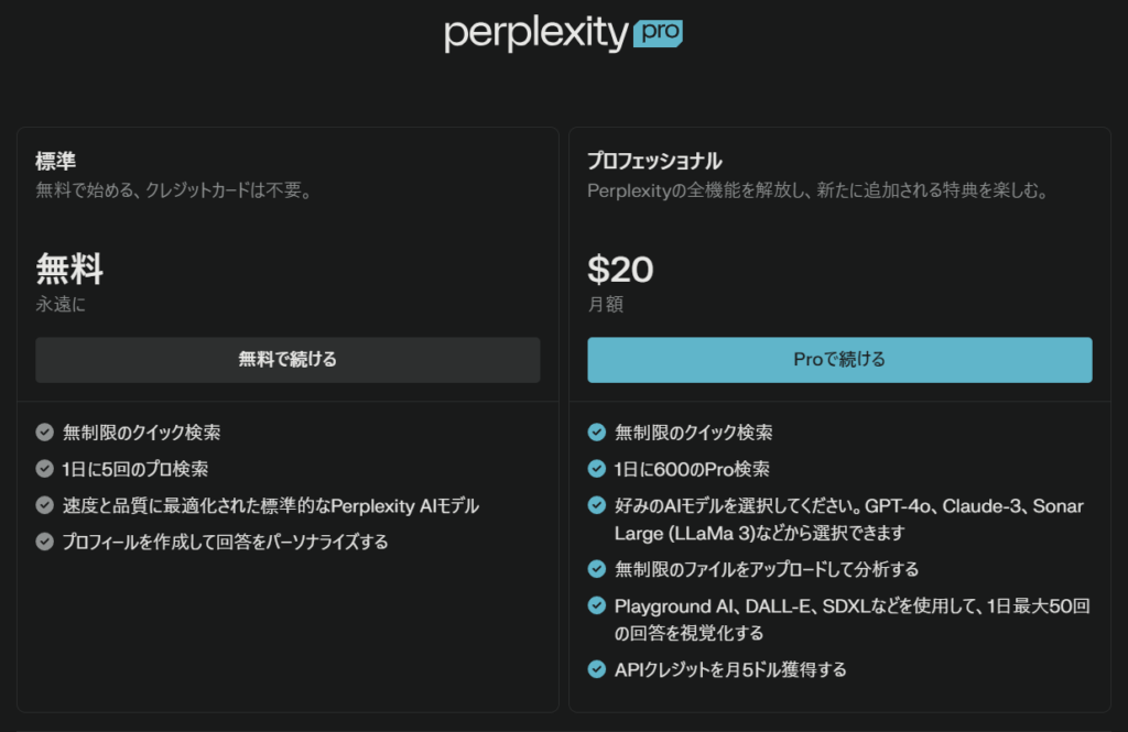 Perplexity料金プラン