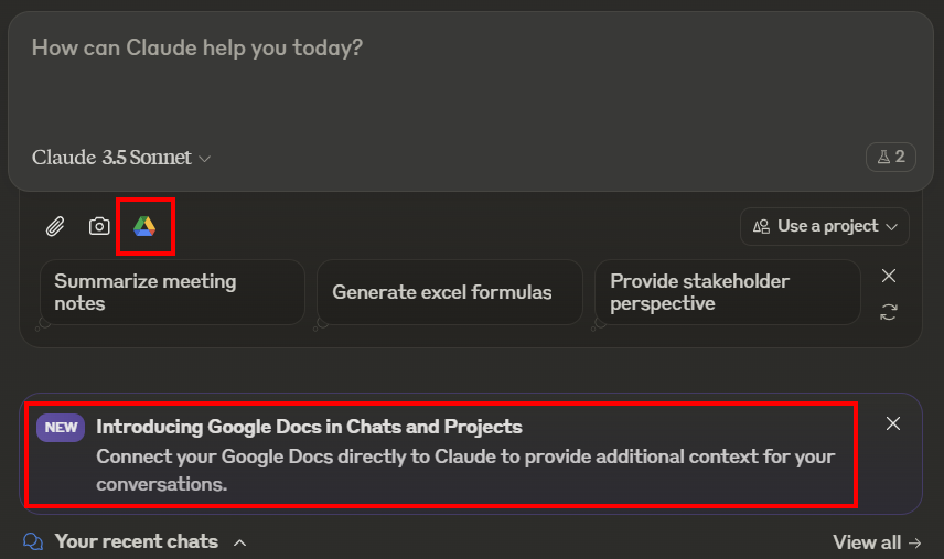 claude 3 added google docs